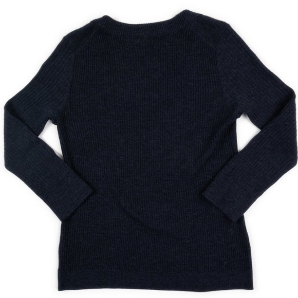 Tory Burch 100% Merino Wool Rib Knit Scoop Boatneck Sweater - Picture 5 of 12